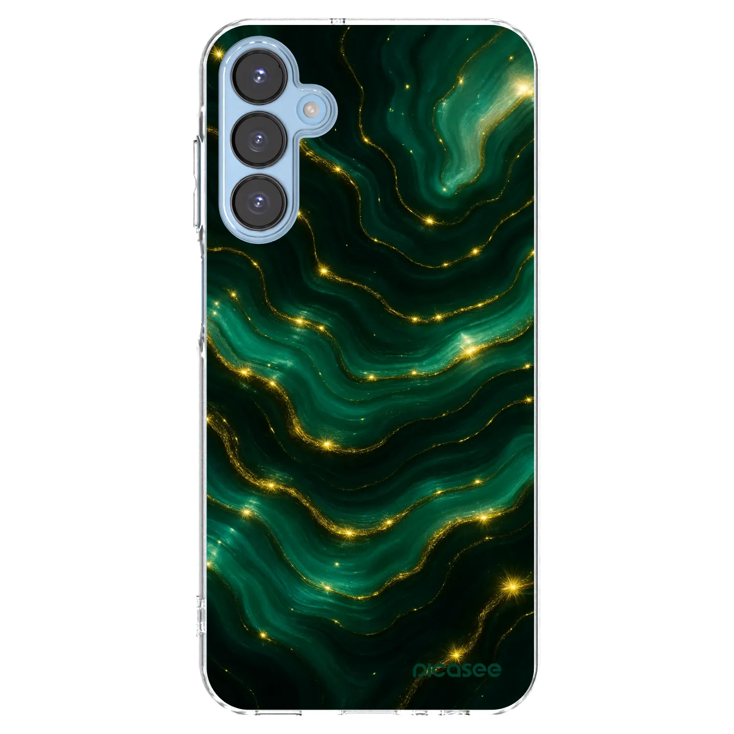 Picasee Samsung Galaxy A15 A156B 5G Hülle - Transparentes Silikon - Emerald