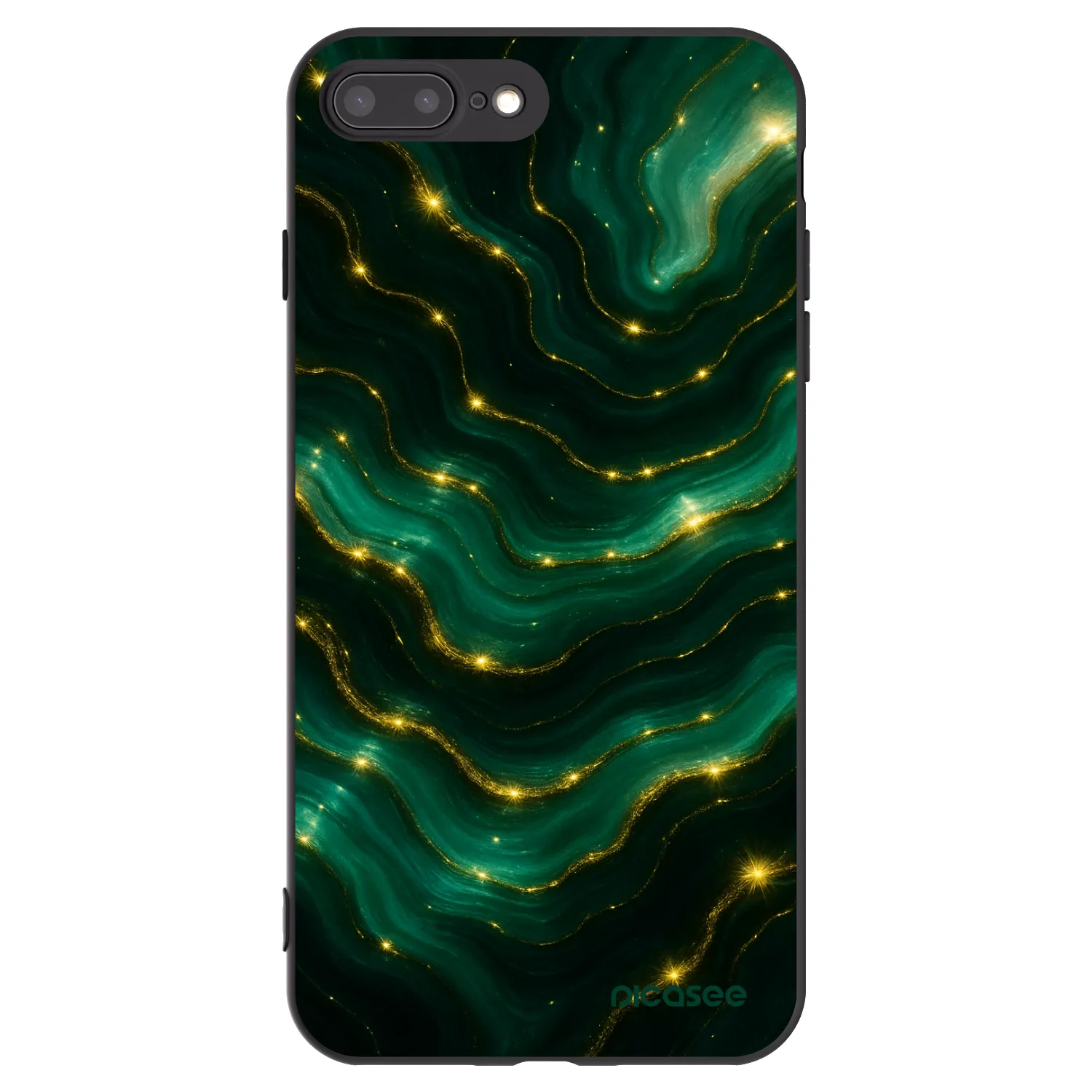 Picasee Apple iPhone 7 Plus Hülle - Schwarzes Silikon - Emerald