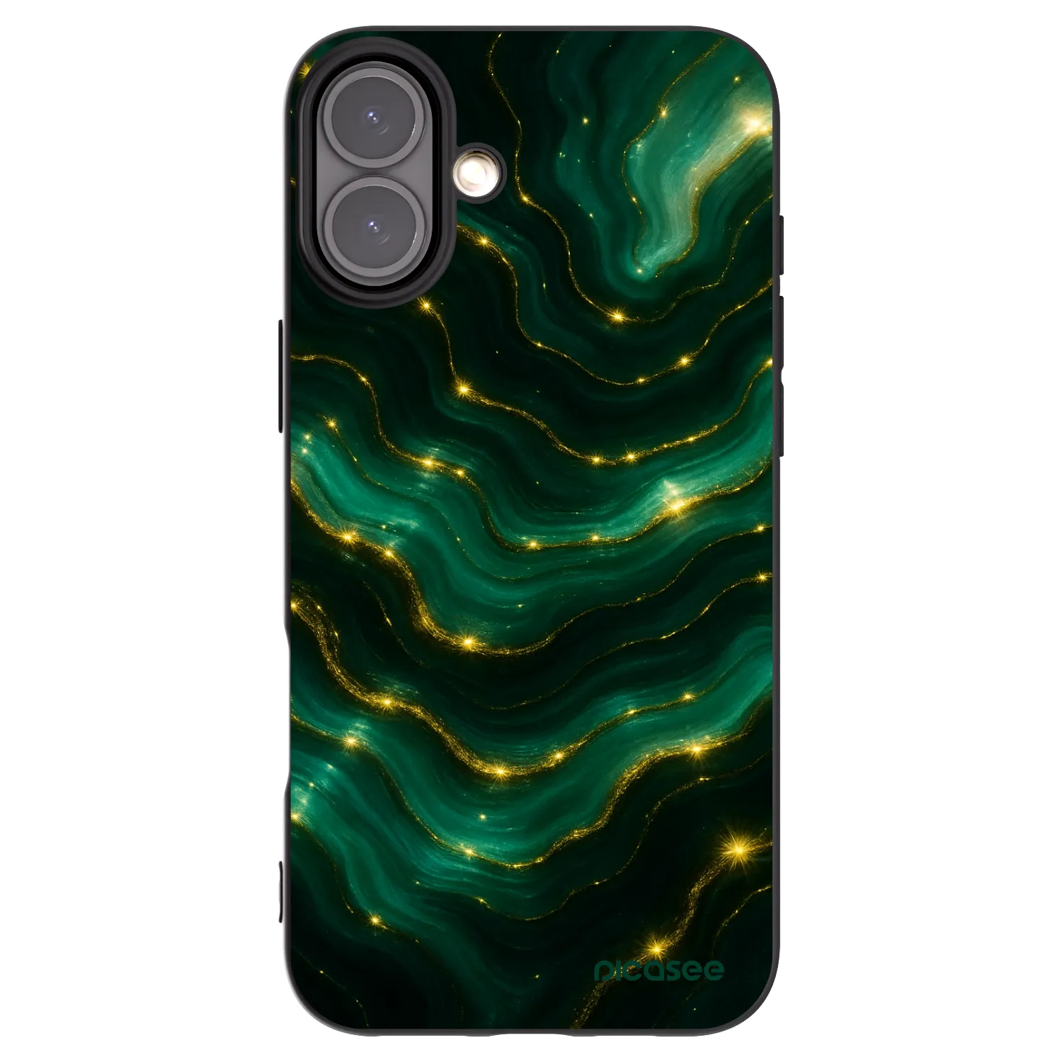 Picasee Apple iPhone 16 Plus Hülle - Schwarzes Silikon - Emerald