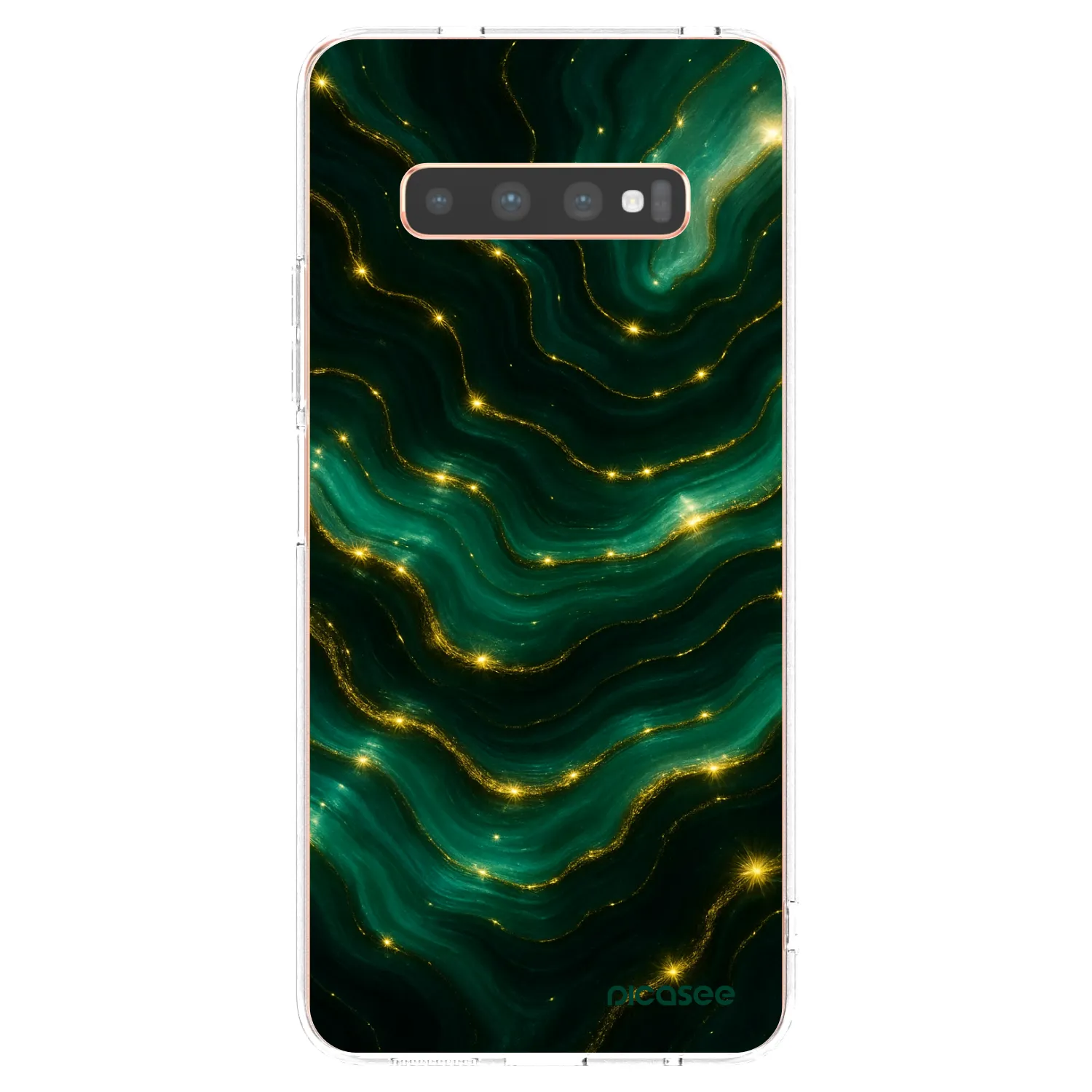Picasee Samsung Galaxy S10 Plus G975 Hülle - Transparentes Silikon - Emerald