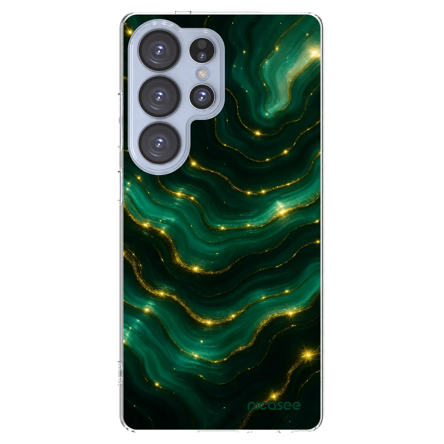 Picasee Samsung Galaxy S25 Ultra 5G Hülle - Transparentes Silikon - Emerald