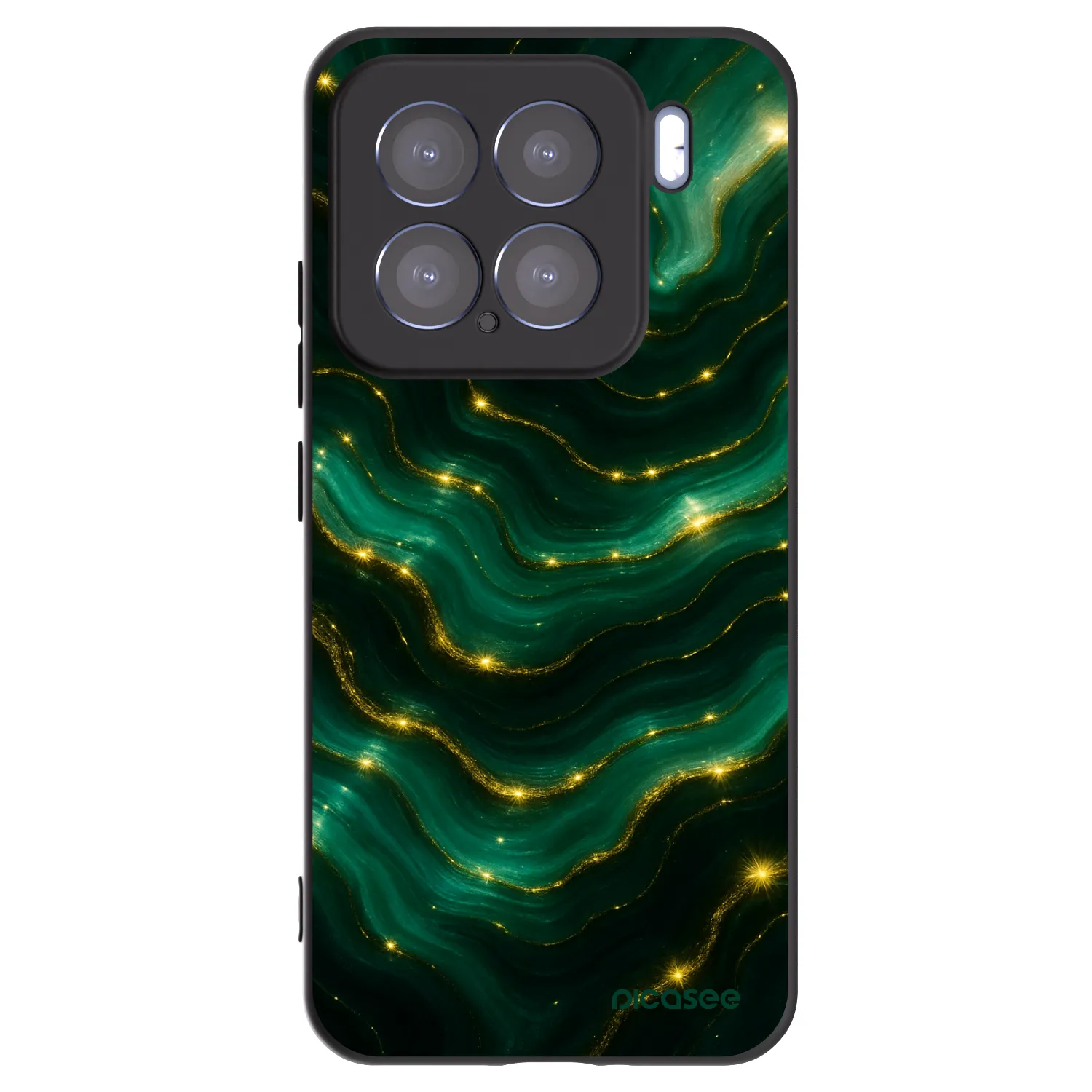 Picasee Xiaomi 15 Hülle - Schwarzes Silikon - Emerald