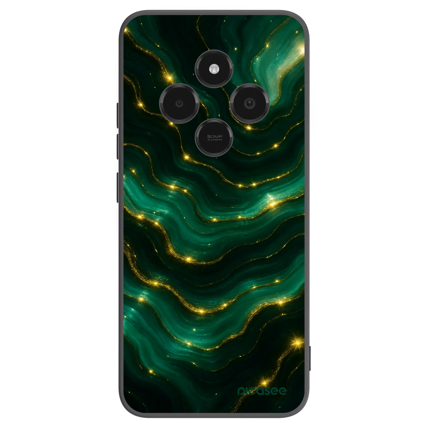 Picasee Xiaomi Poco C75 Hülle - Schwarzes Silikon - Emerald