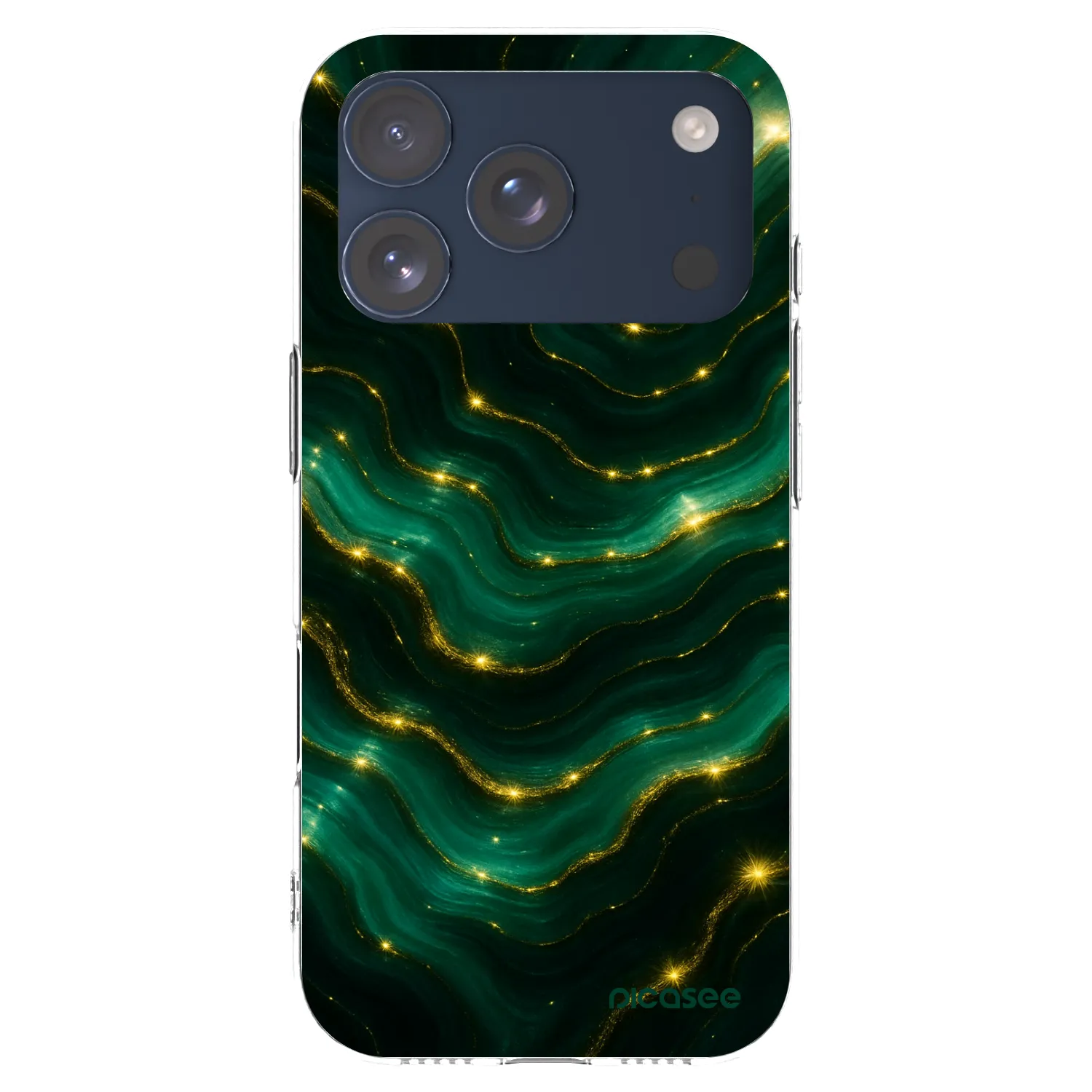 Picasee Apple iPhone 17 Pro Hülle - Transparentes Silikon - Emerald