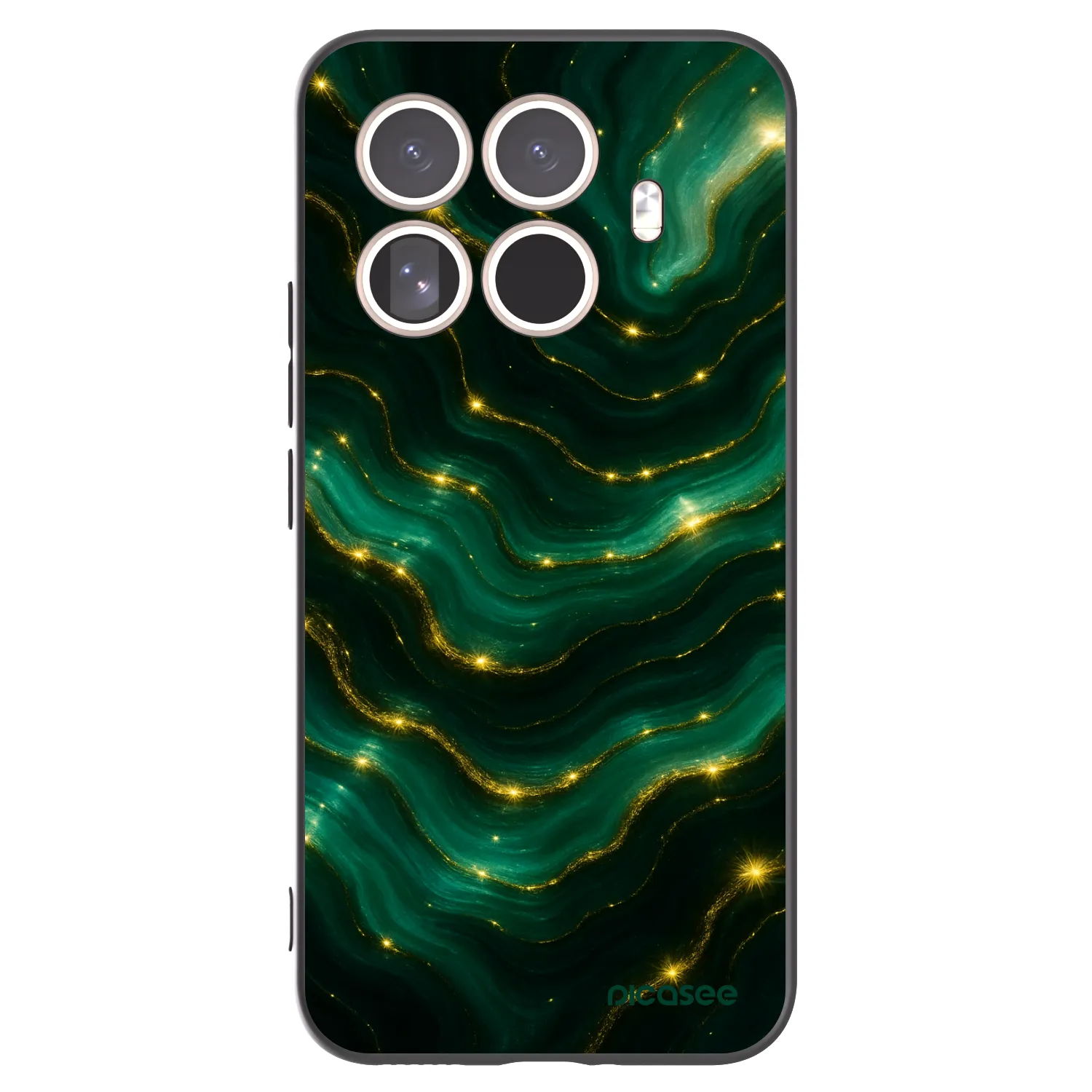 Picasee Xiaomi 15T Pro Hülle - Schwarzes Silikon - Emerald