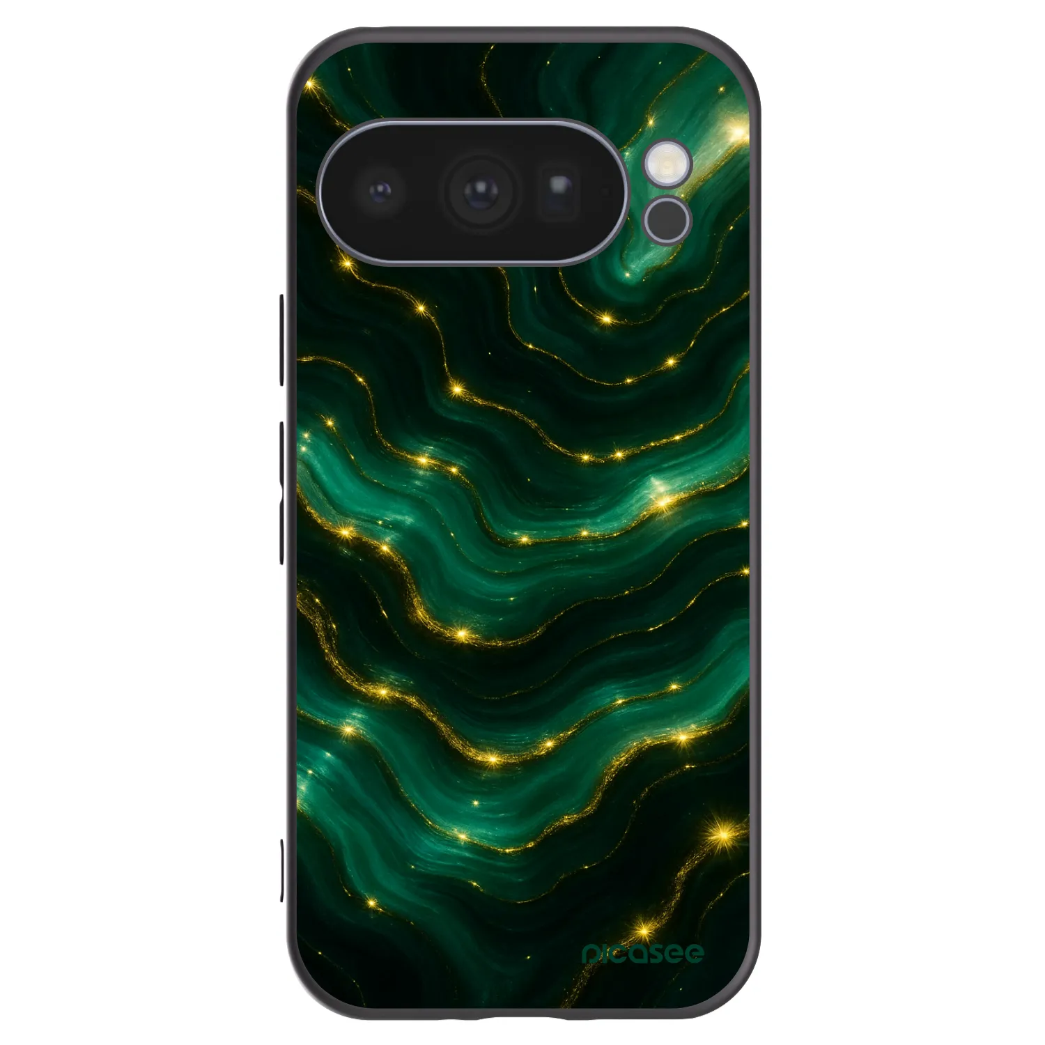 Picasee Google Pixel 10 Pro Hülle - Schwarzes Silikon - Emerald
