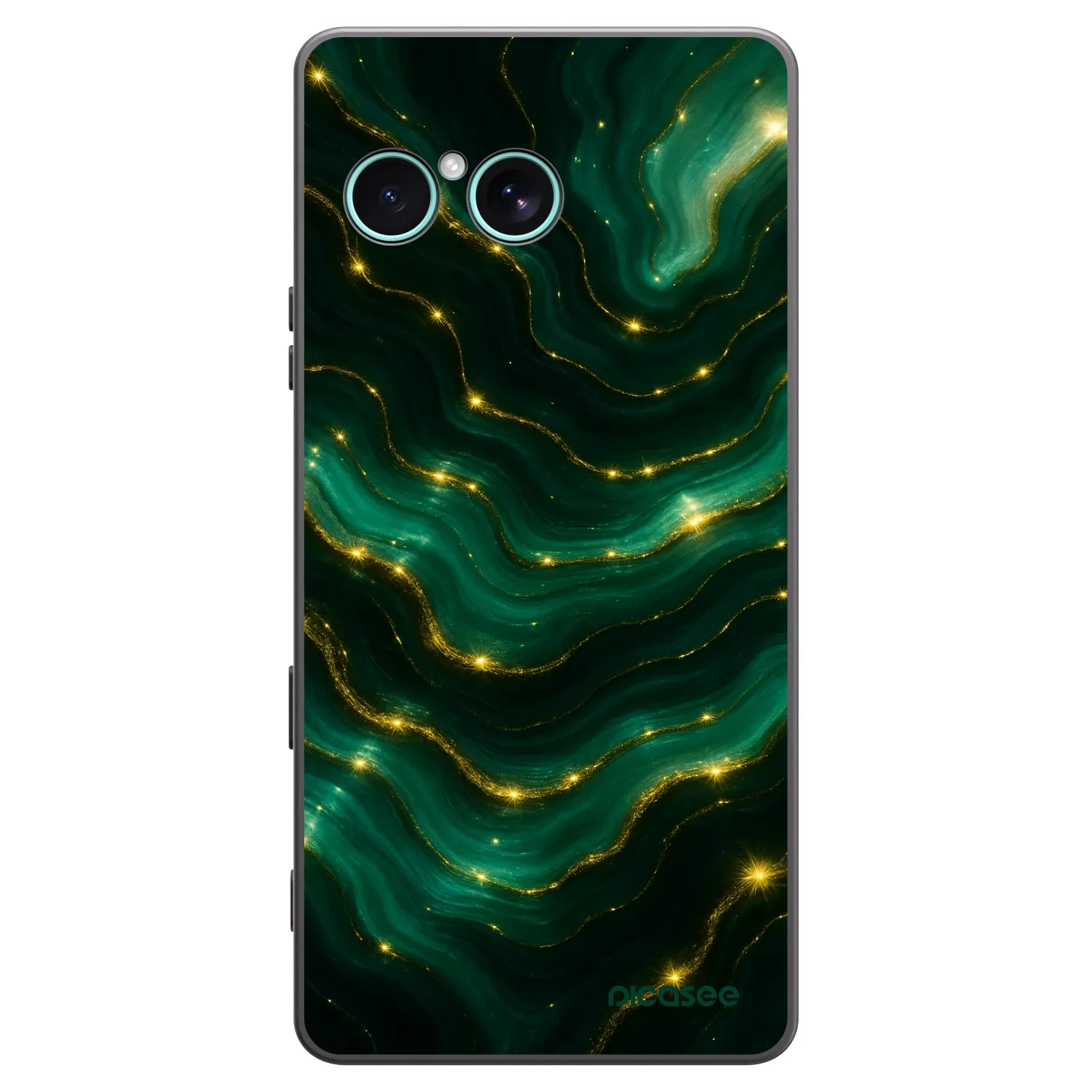 Picasee Sony Xperia 10 VII Hülle - Schwarzes Silikon - Emerald