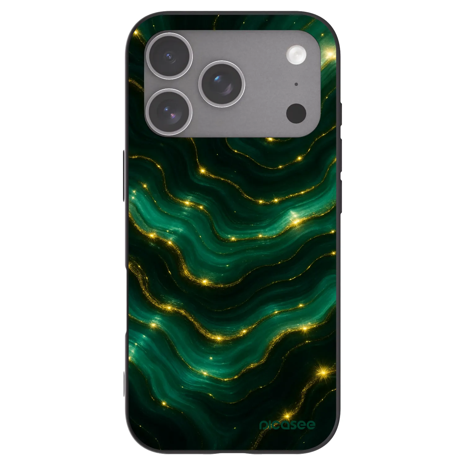 Picasee Apple iPhone 18 Pro Hülle - Schwarzes Silikon - Emerald