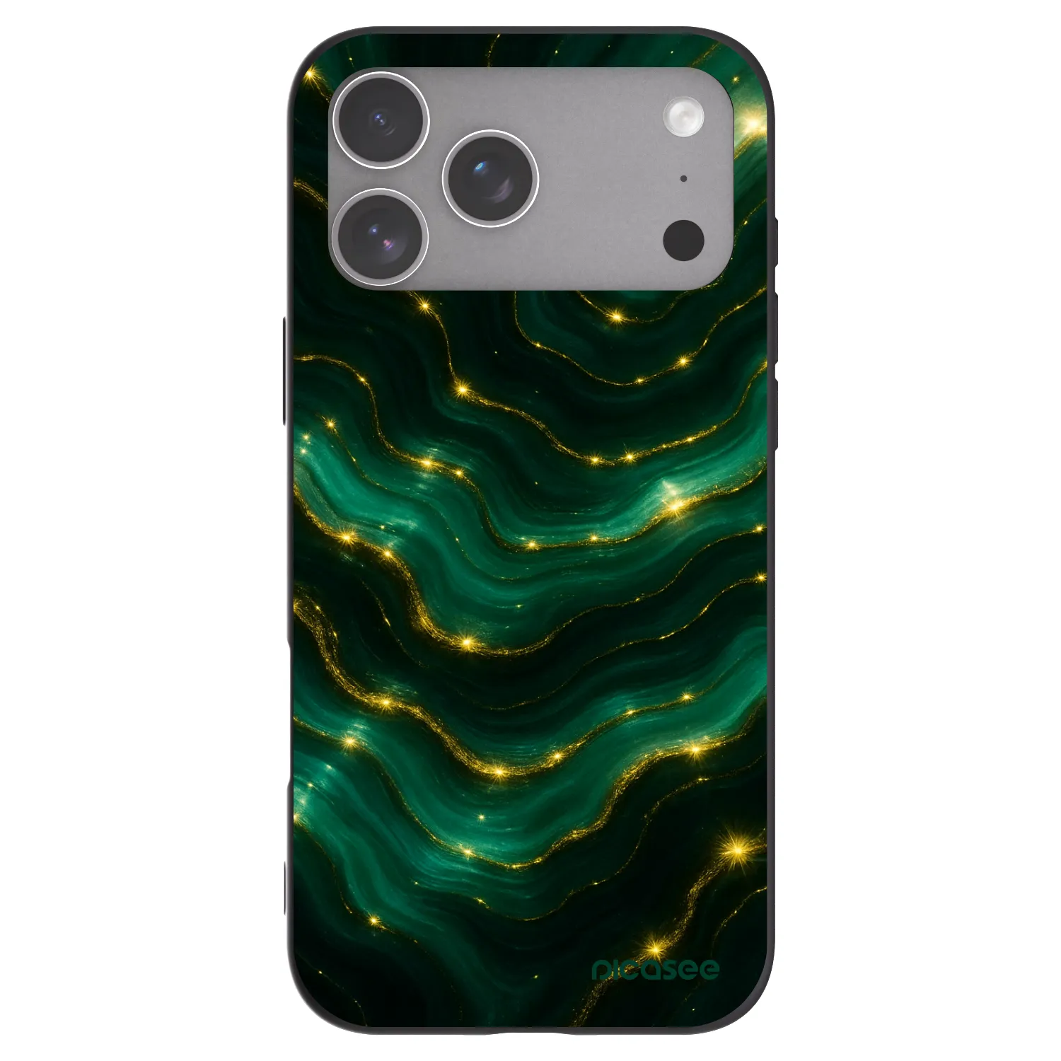 Picasee Apple iPhone 18 Pro Max Hülle - Schwarzes Silikon - Emerald