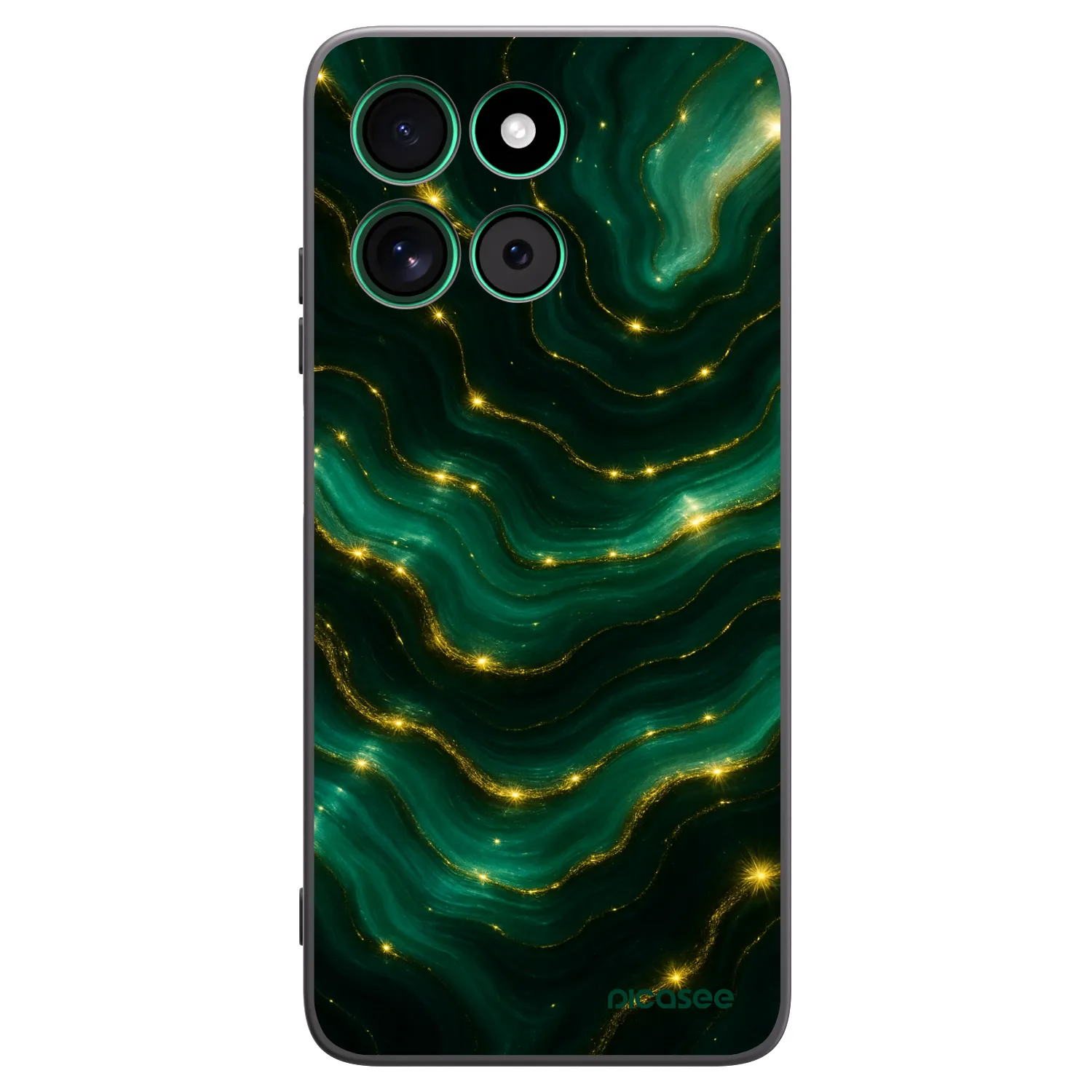 Picasee Motorola Moto G57 Power Hülle - Schwarzes Silikon - Emerald