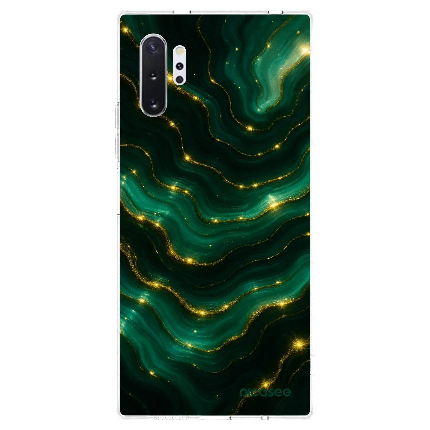 Picasee Samsung Galaxy Note 10+ N975F Hülle - Transparentes Silikon - Emerald