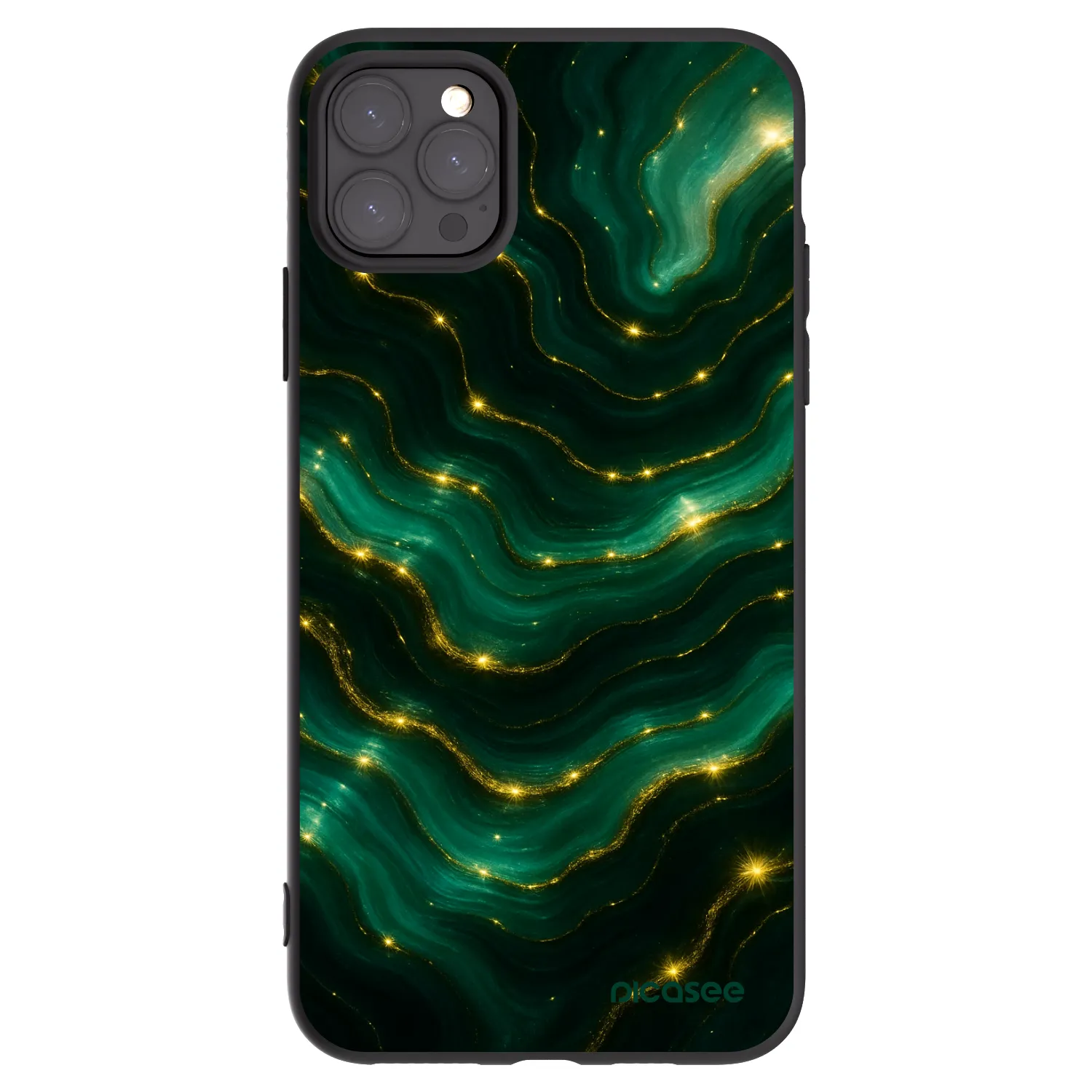 Picasee Apple iPhone 11 Pro Max Hülle - Schwarzes Silikon - Emerald