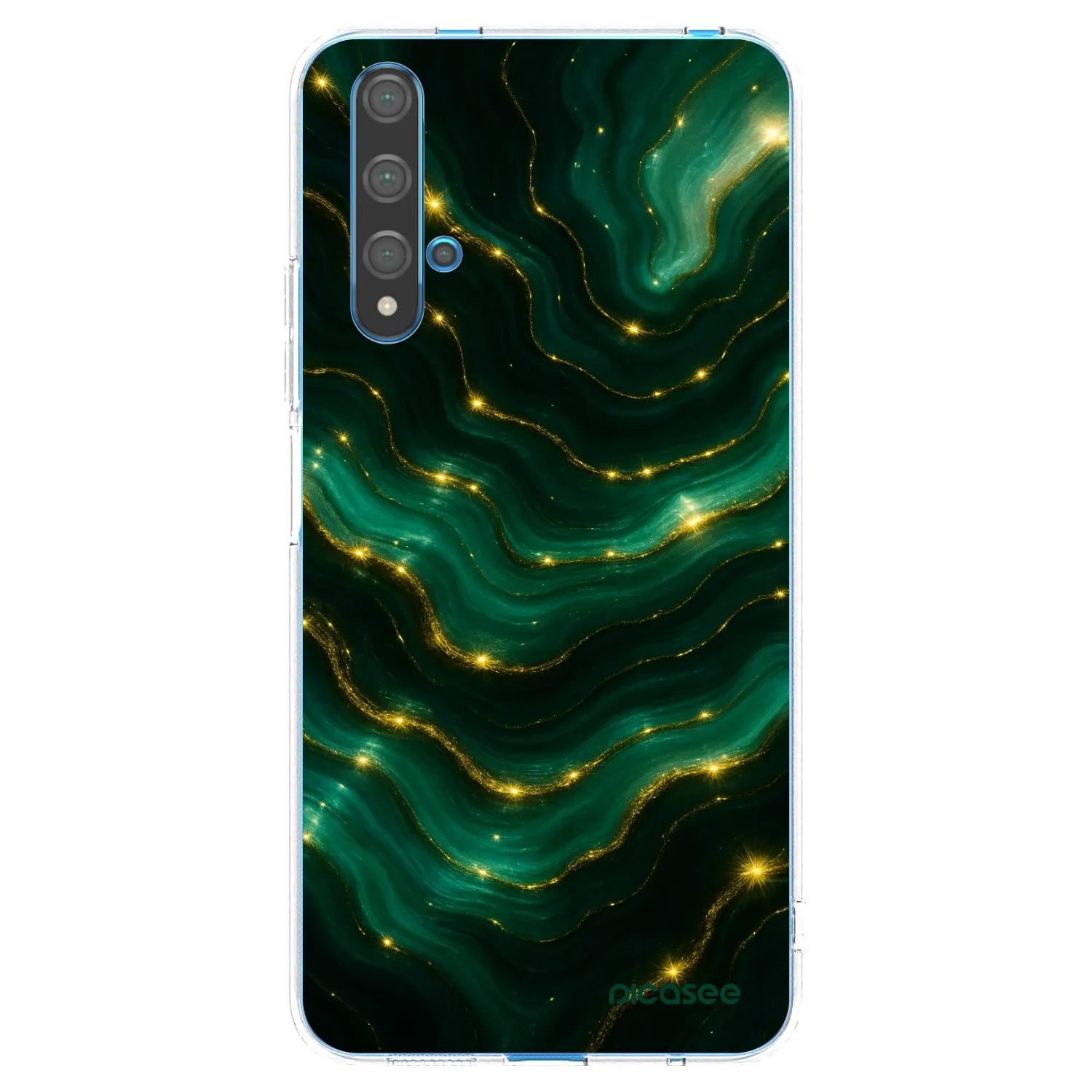 Picasee Huawei Nova 5T Hülle - Transparentes Silikon - Emerald