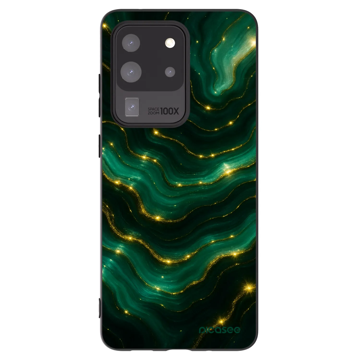 Picasee Samsung Galaxy S20 Ultra 5G G988F Hülle - Schwarzes Silikon - Emerald
