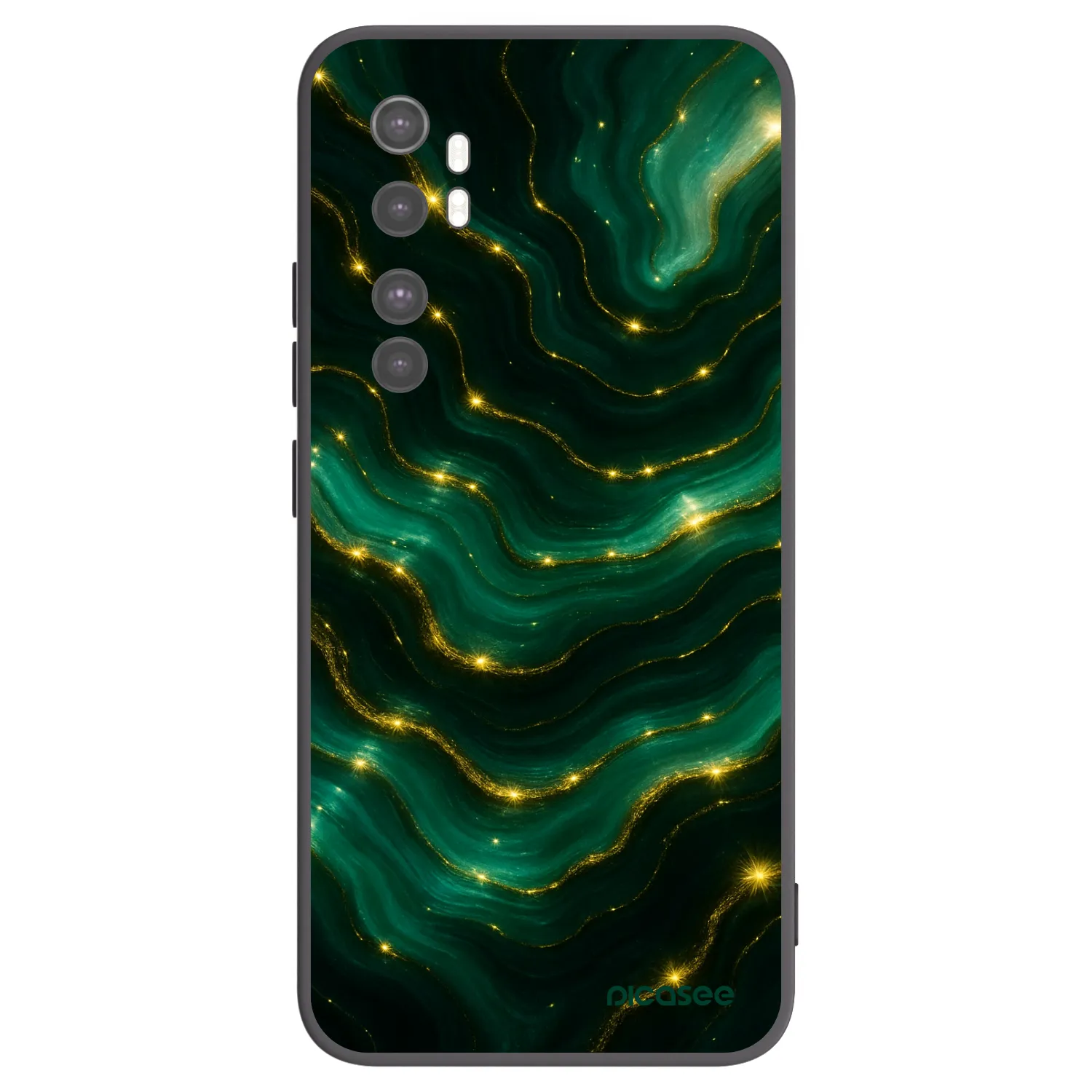 Picasee Xiaomi Mi Note 10 Lite Hülle - Schwarzes Silikon - Emerald