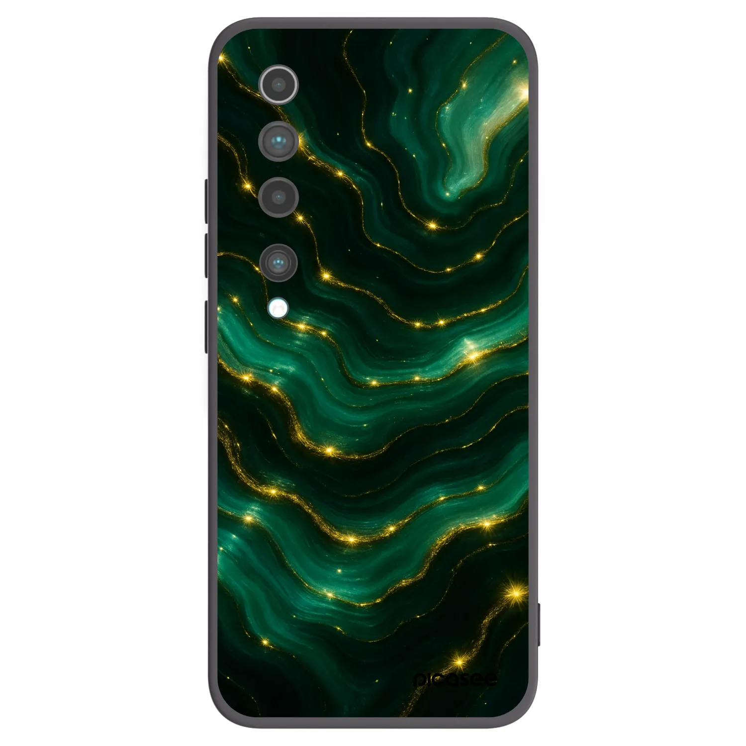 Picasee Xiaomi Mi 10 Hülle - Schwarzes Silikon - Emerald