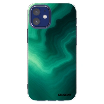 Picasee Apple iPhone 12 mini Hülle - Transparentes Silikon - Malachite