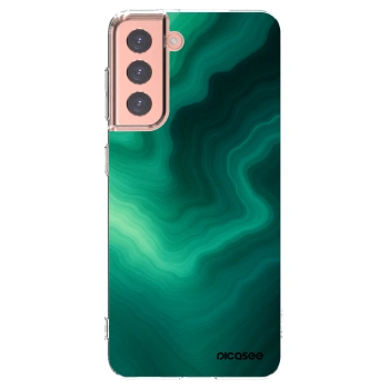 Picasee Samsung Galaxy S21 5G G991B Hülle - Transparentes Silikon - Malachite
