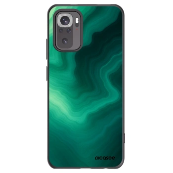 Picasee Xiaomi Redmi Note 10 Hülle - Schwarzes Silikon - Malachite