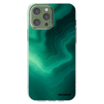 Picasee Apple iPhone 13 Pro Max Hülle - Transparentes Silikon - Malachite