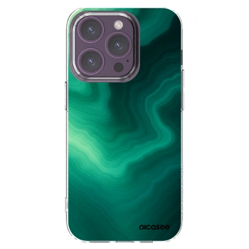 Picasee Apple iPhone 14 Pro Hülle - Transparentes Silikon - Malachite
