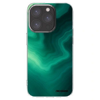 Picasee Apple iPhone 15 Pro Hülle - Transparentes Silikon - Malachite