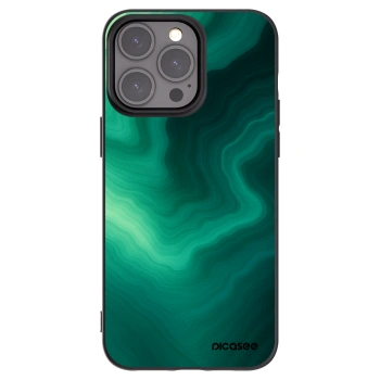 Picasee Apple iPhone 15 Pro Max Hülle - Schwarzes Silikon - Malachite