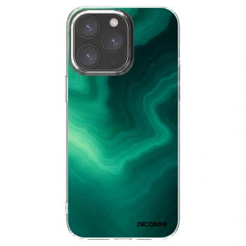 Picasee Apple iPhone 15 Pro Max Hülle - Transparentes Silikon - Malachite