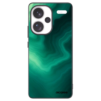 Picasee Xiaomi Redmi Note 13 Pro+ 5G Hülle - Schwarzes Silikon - Malachite