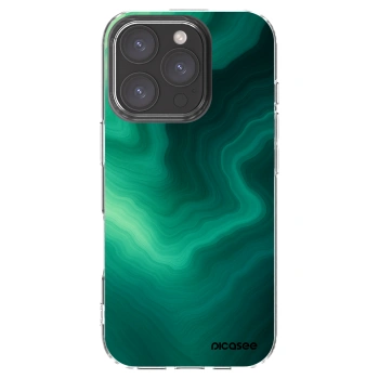 Picasee Apple iPhone 16 Pro Hülle - Transparentes Silikon - Malachite