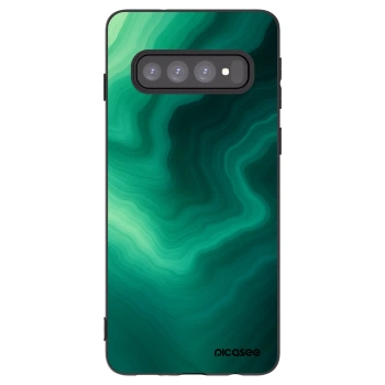 Picasee Samsung Galaxy S10 G973 Hülle - Schwarzes Silikon - Malachite