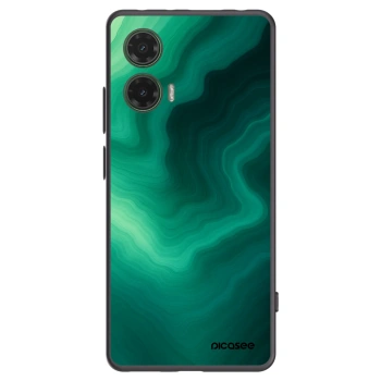 Picasee Motorola Moto G35 5G Hülle - Schwarzes Silikon - Malachite