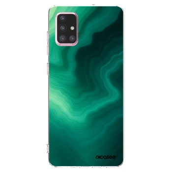 Picasee Samsung Galaxy A71 A715F Hülle - Transparentes Silikon - Malachite
