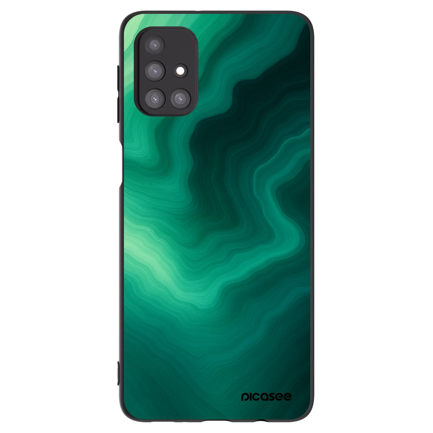 Picasee Samsung Galaxy M31s Hülle - Schwarzes Silikon - Malachite