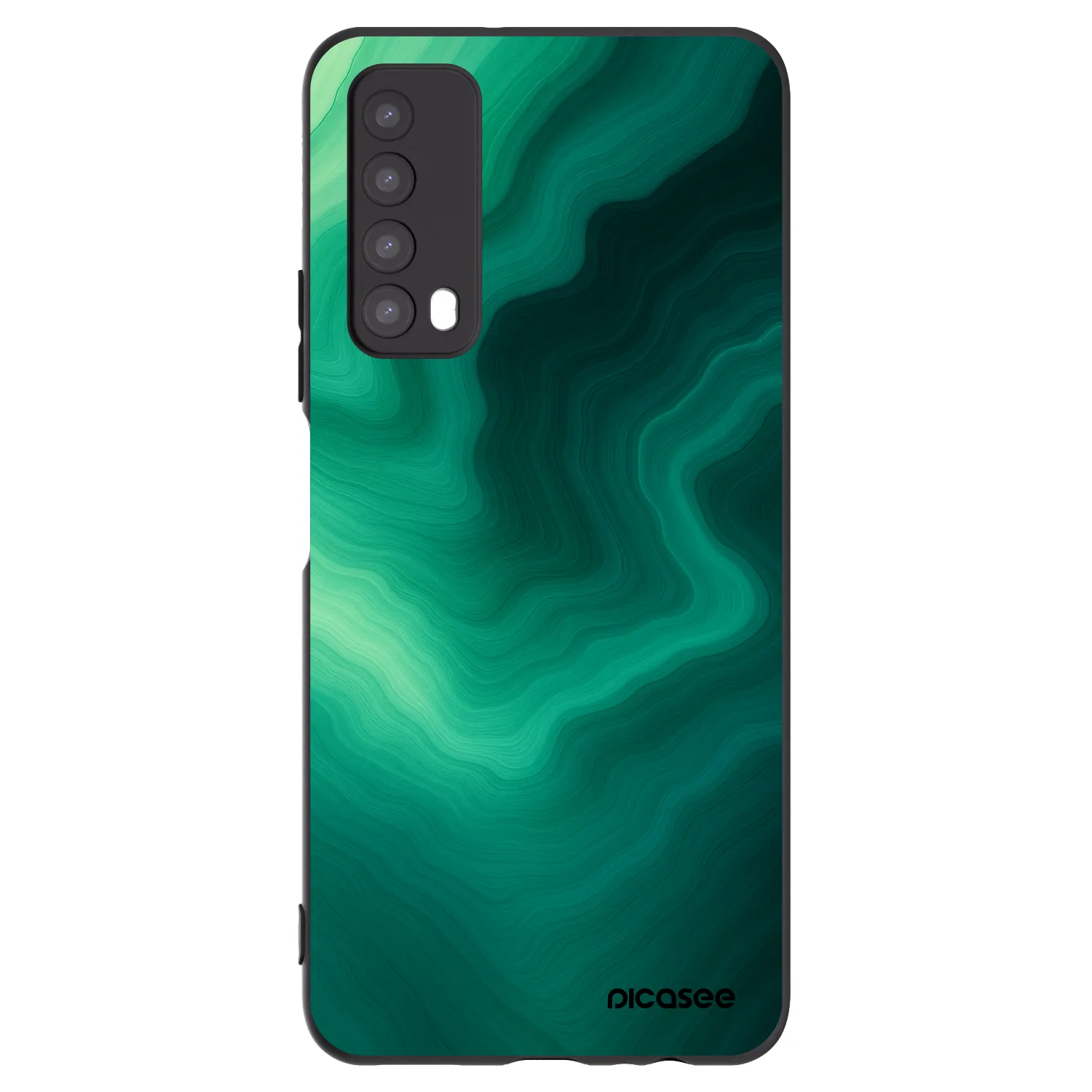 Picasee Huawei P Smart 2021 Hülle - Schwarzes Silikon - Malachite