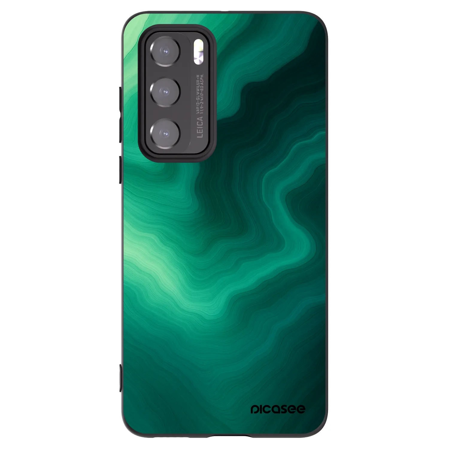 Picasee Huawei P40 Hülle - Schwarzes Silikon - Malachite