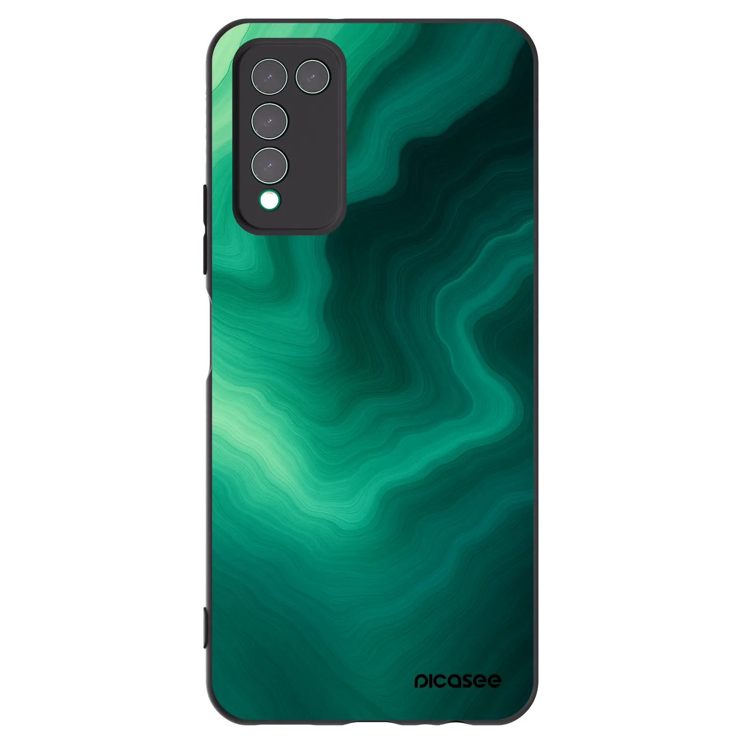Picasee Honor 10X Lite Hülle - Schwarzes Silikon - Malachite