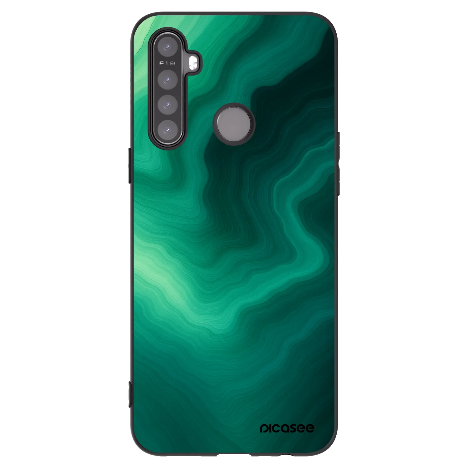 Picasee Realme 5 Hülle - Schwarzes Silikon - Malachite