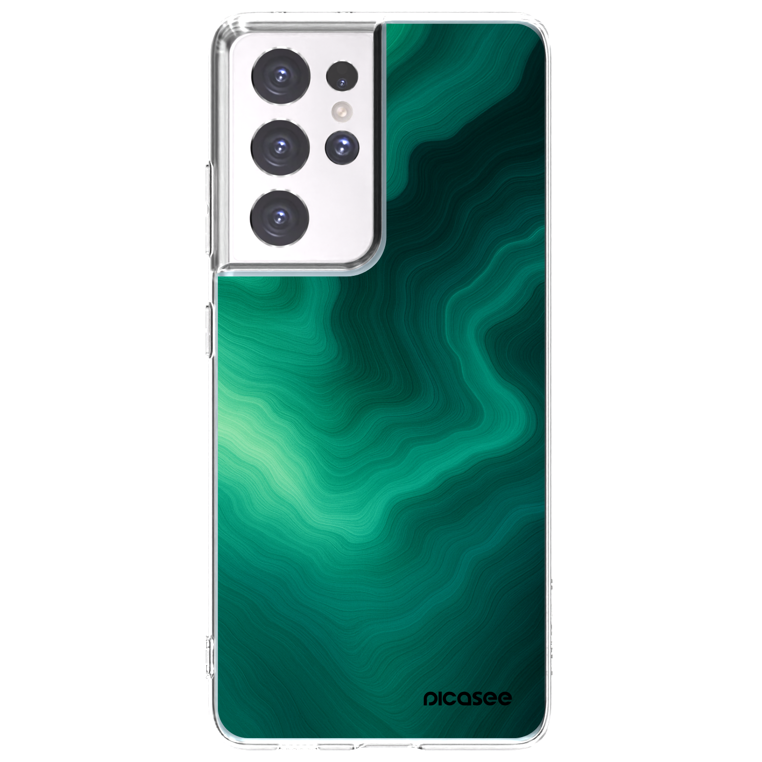 Picasee Samsung Galaxy S21 Ultra 5G G998B Hülle - Transparentes Silikon - Malachite