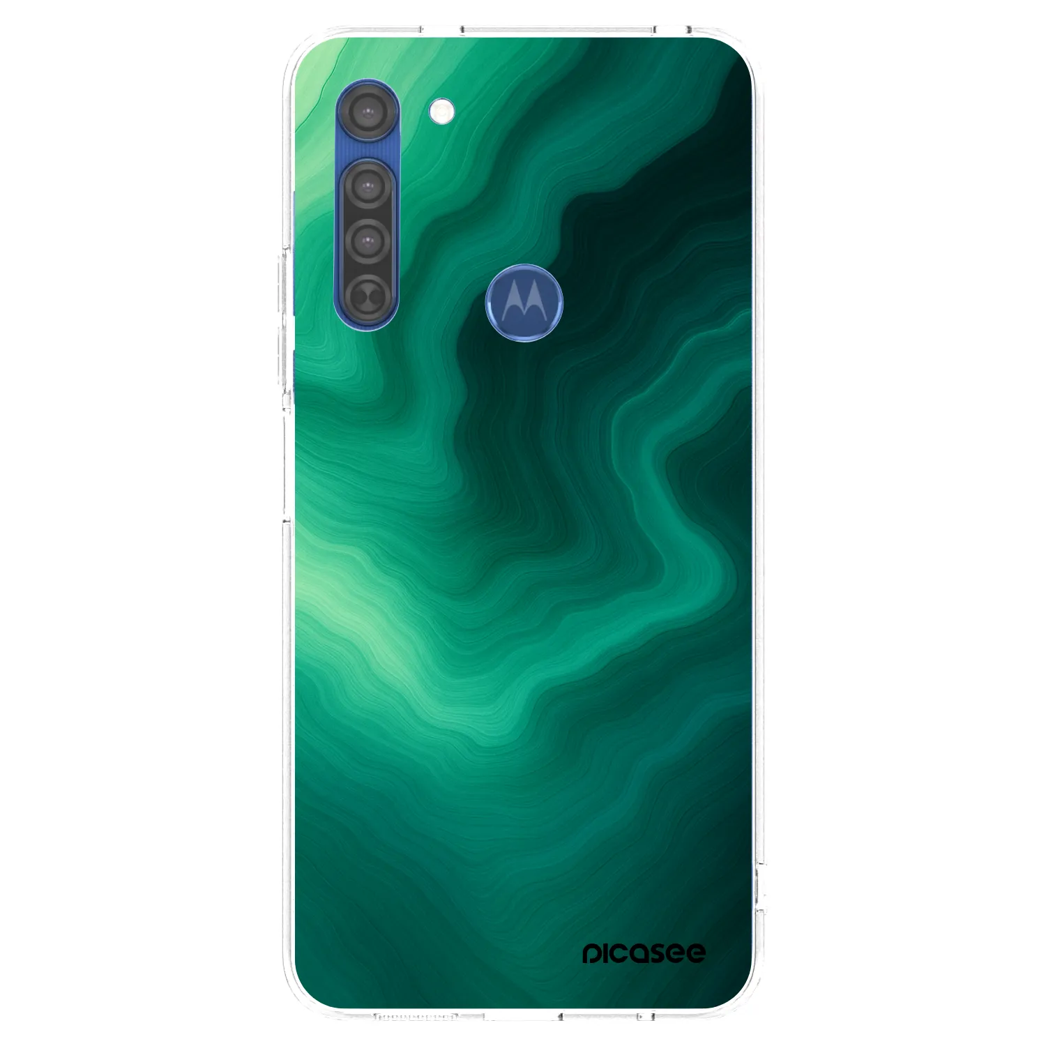 Picasee Motorola Moto G8 Hülle - Transparentes Silikon - Malachite