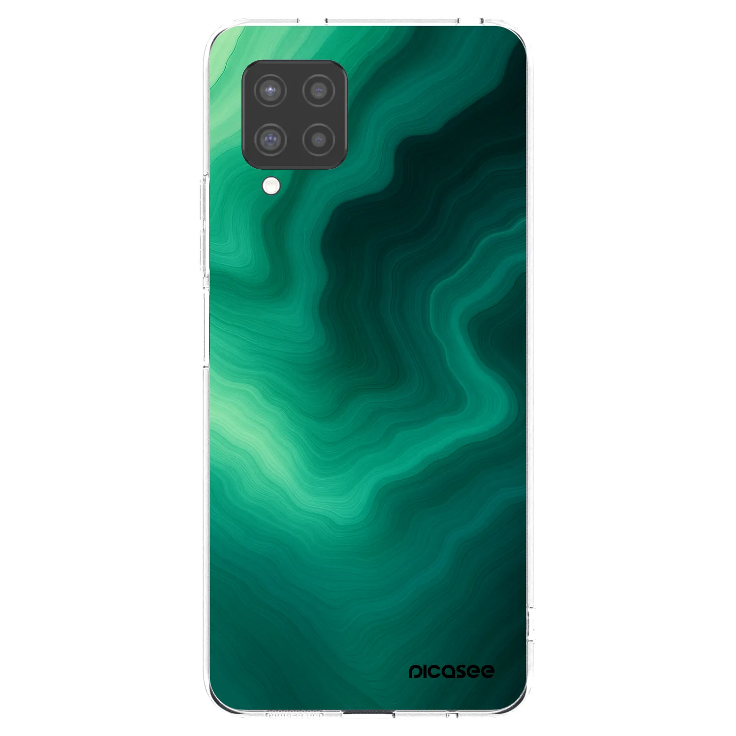 Picasee Samsung Galaxy A42 A426B Hülle - Transparentes Silikon - Malachite