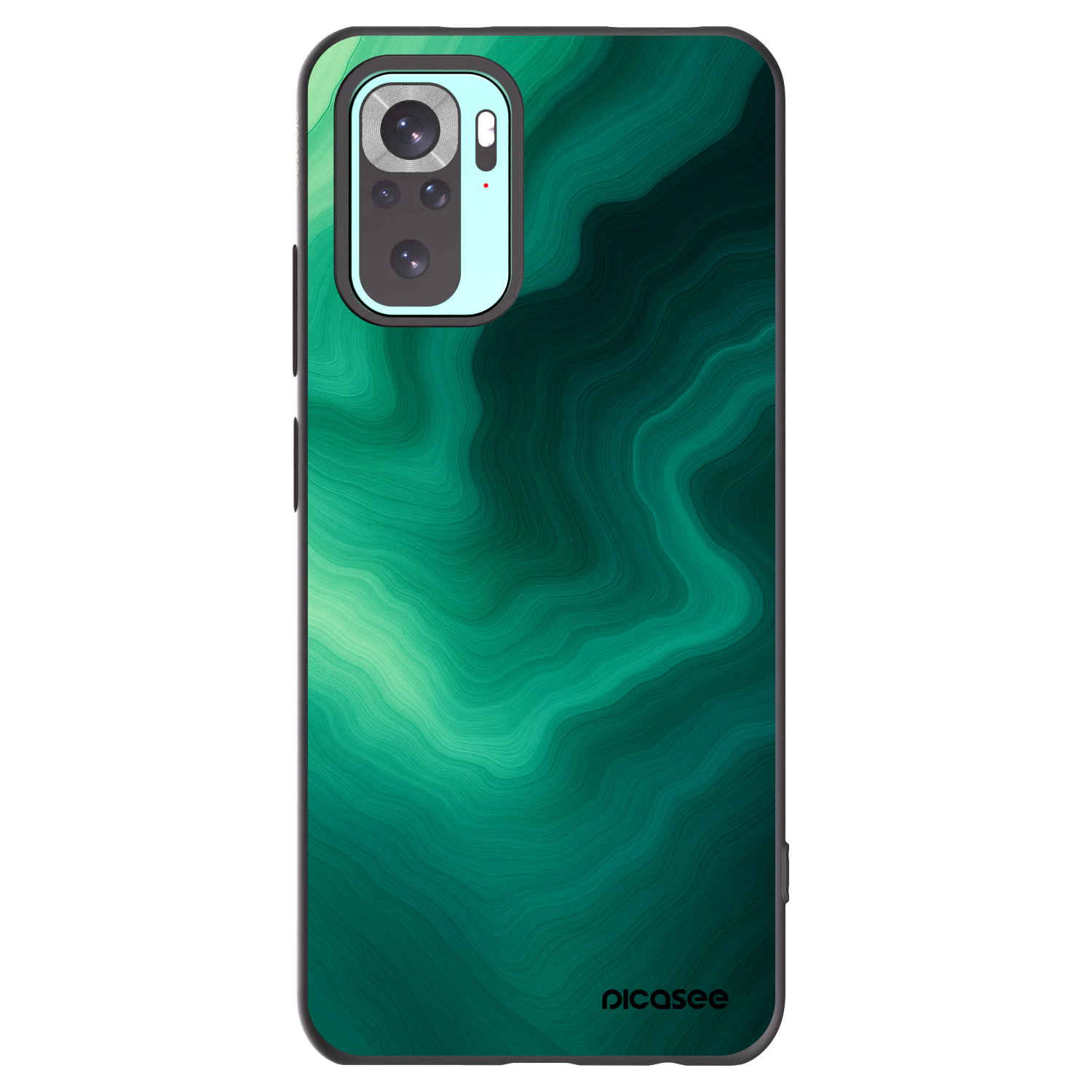 Picasee Xiaomi Redmi Note 10 Pro Hülle - Schwarzes Silikon - Malachite