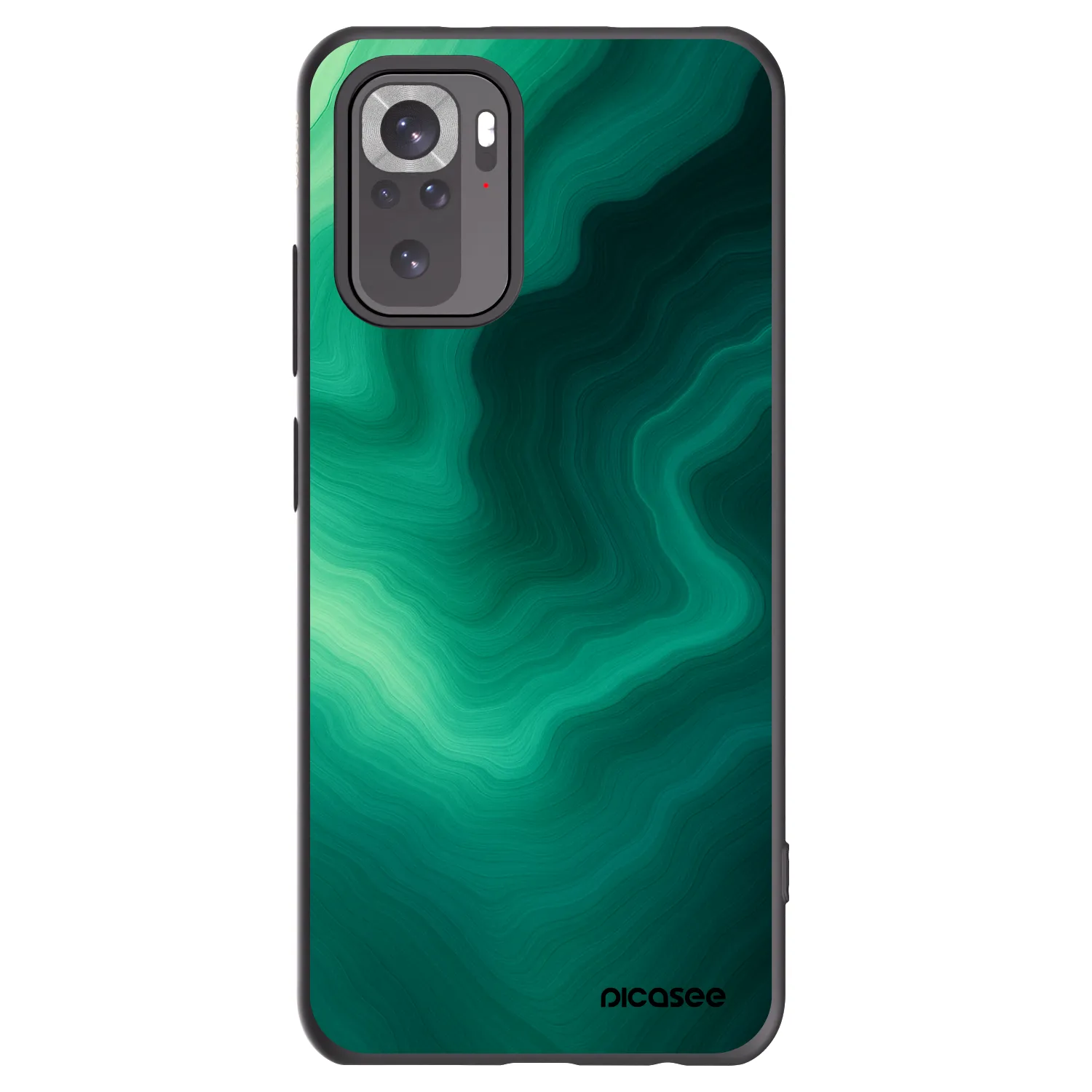 Picasee Xiaomi Redmi Note 10S Hülle - Schwarzes Silikon - Malachite