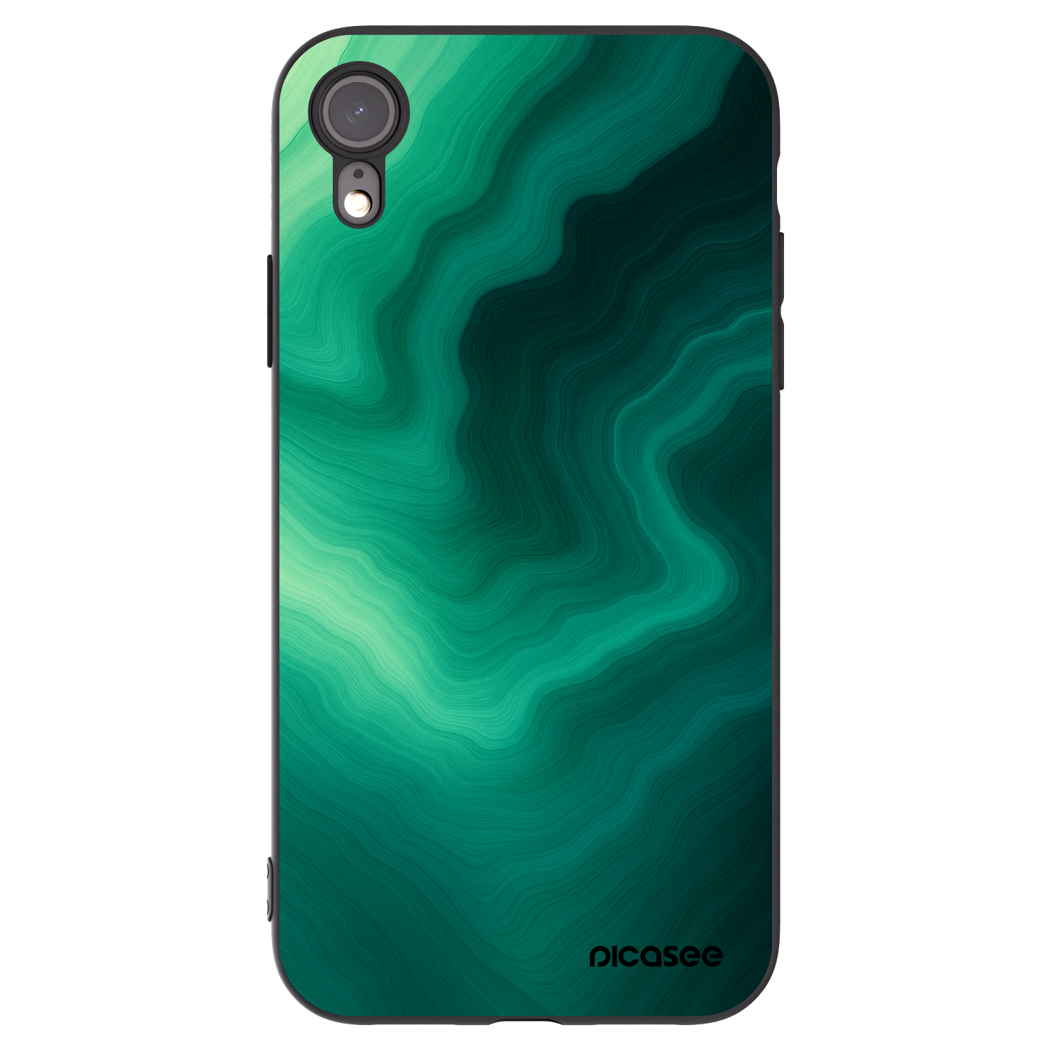 Picasee Apple iPhone XR Hülle - Schwarzes Silikon - Malachite