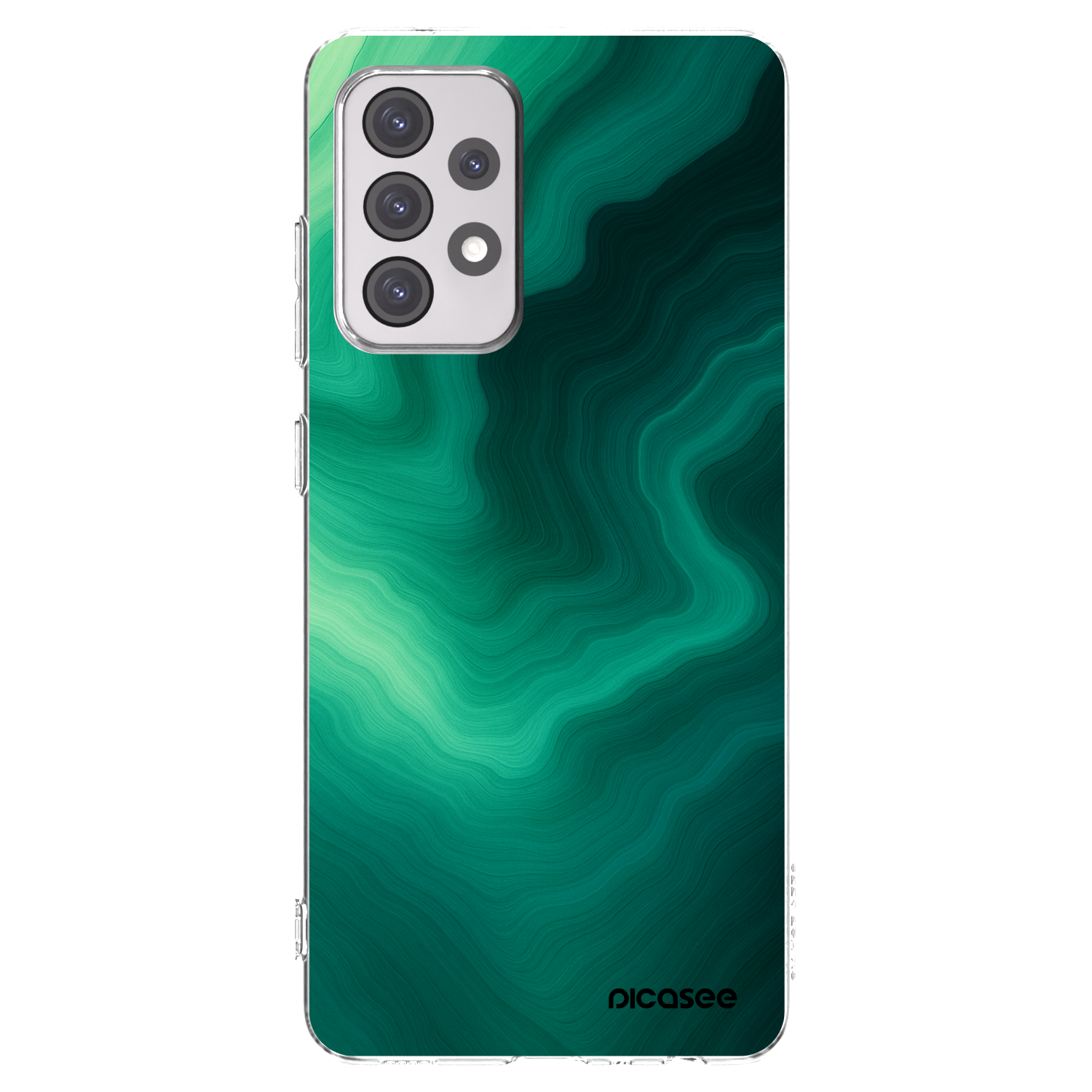 Picasee Samsung Galaxy A52s 5G A528B Hülle - Transparentes Silikon - Malachite