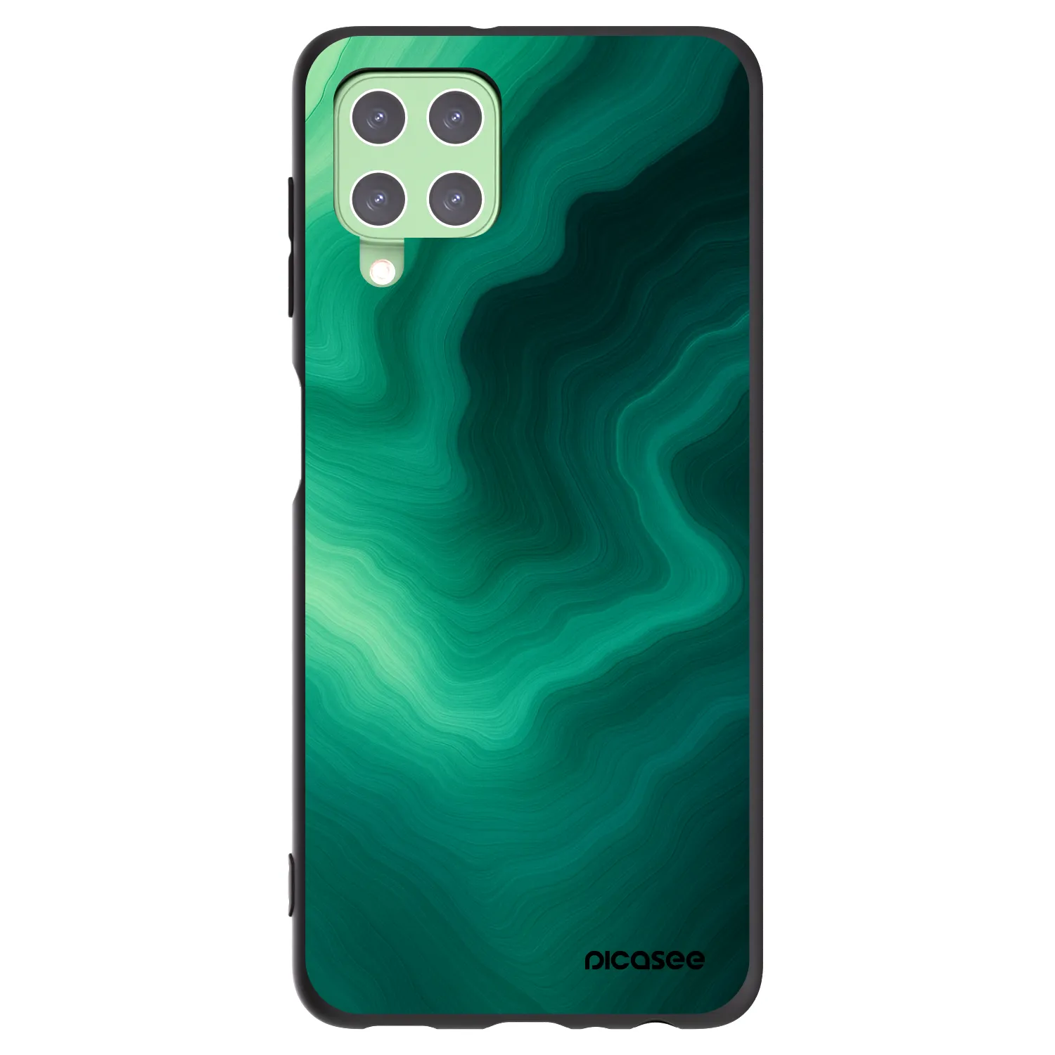 Picasee Samsung Galaxy A22 A225F 4G Hülle - Schwarzes Silikon - Malachite