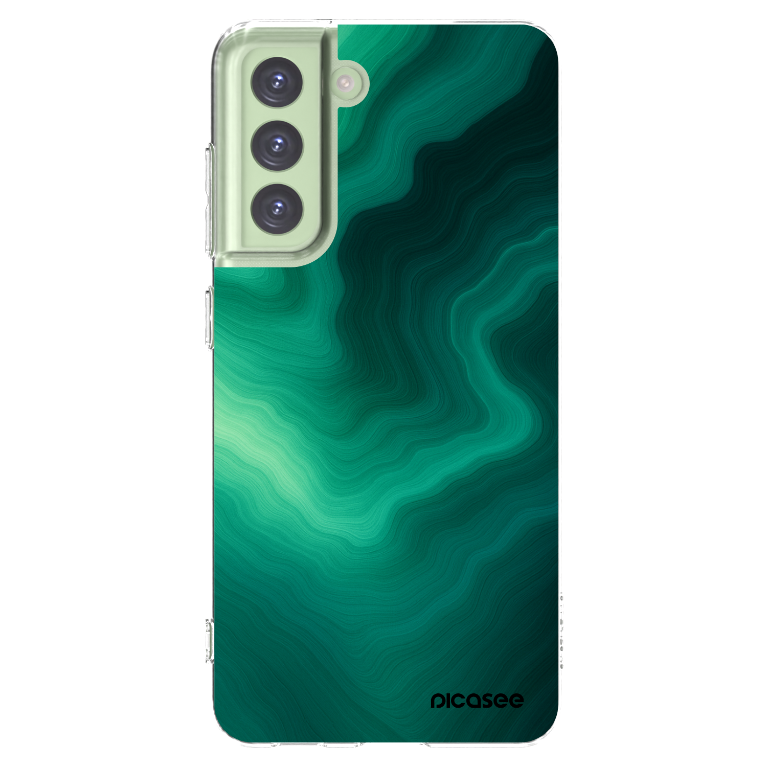 Picasee Samsung Galaxy S21 FE 5G Hülle - Transparentes Silikon - Malachite