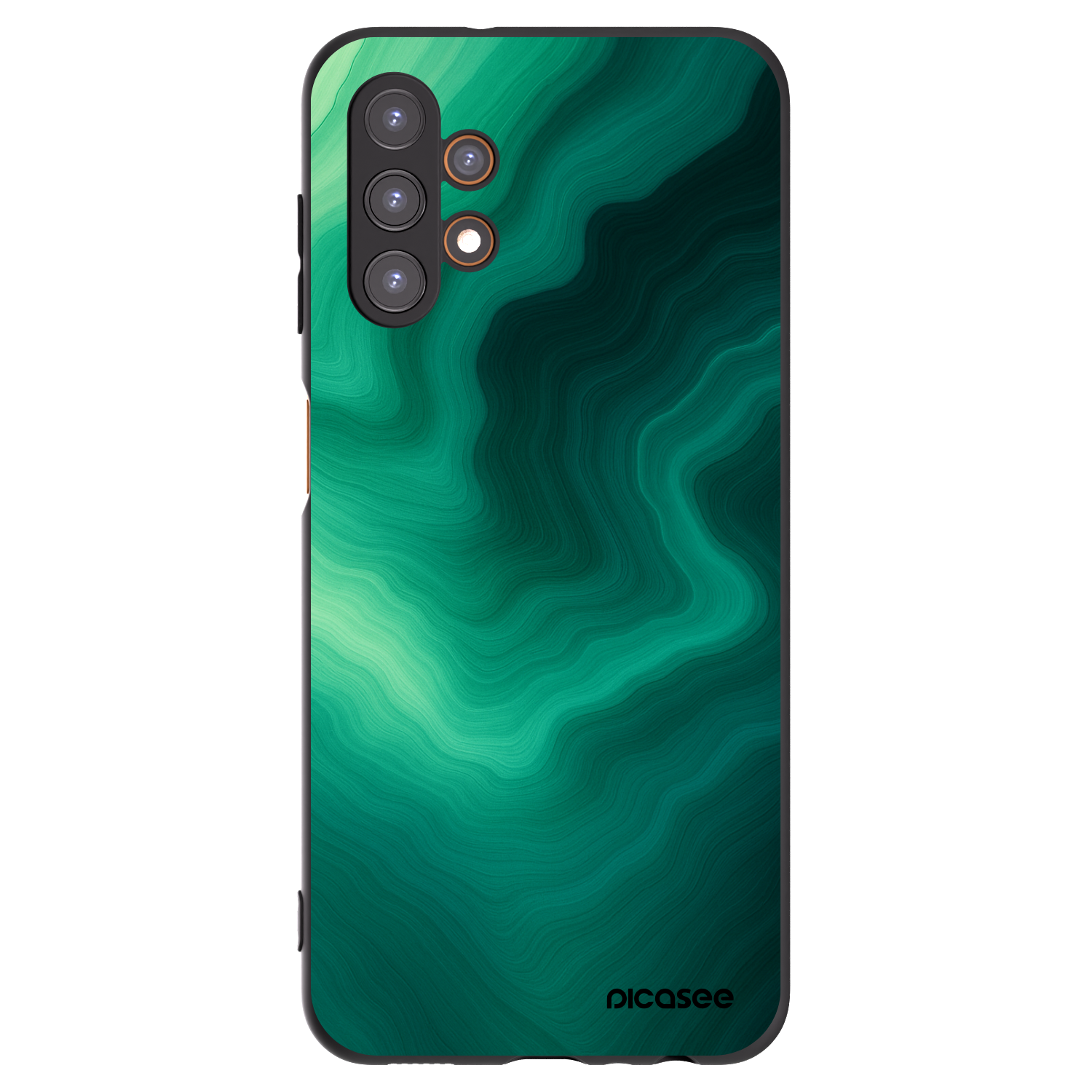 Picasee Samsung Galaxy A13 4G A135 Hülle - Schwarzes Silikon - Malachite