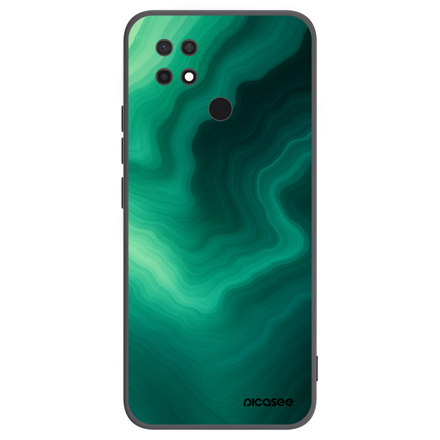 Picasee Xiaomi Redmi 10C Hülle - Schwarzes Silikon - Malachite