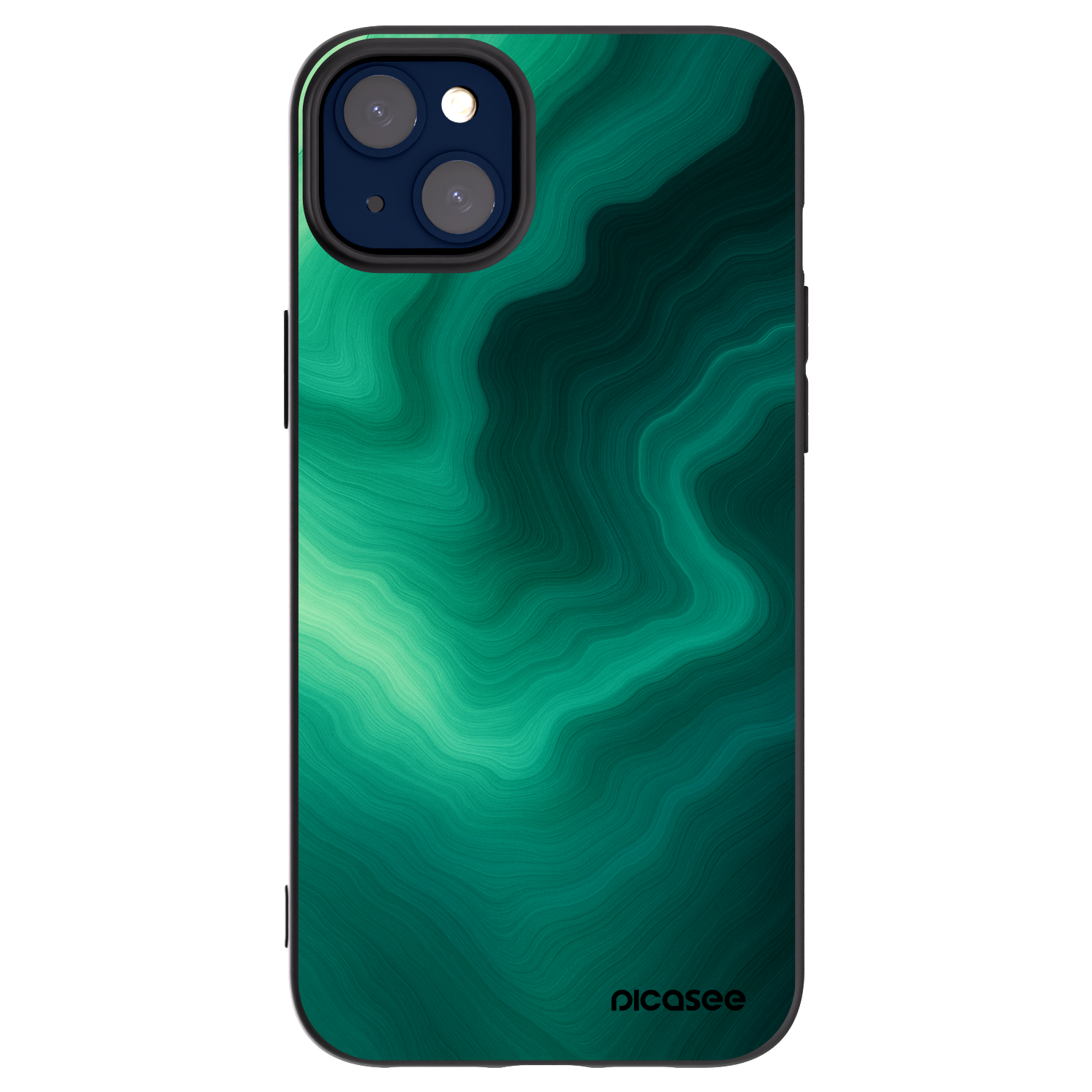 Picasee Apple iPhone 14 Plus Hülle - Schwarzes Silikon - Malachite